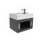Castello Usa Amazon 24-inch Black Vanity Set with White Top and Gold Handles CB-MC-24BLK-GLD-2056-WH - alternate 6